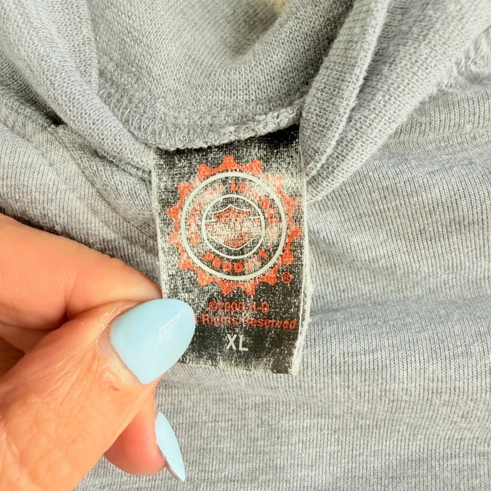 Vintage Harley Davidson Dog Shirt Hog Dog Graphic Biker Pet Apparel Grey XL Y2K